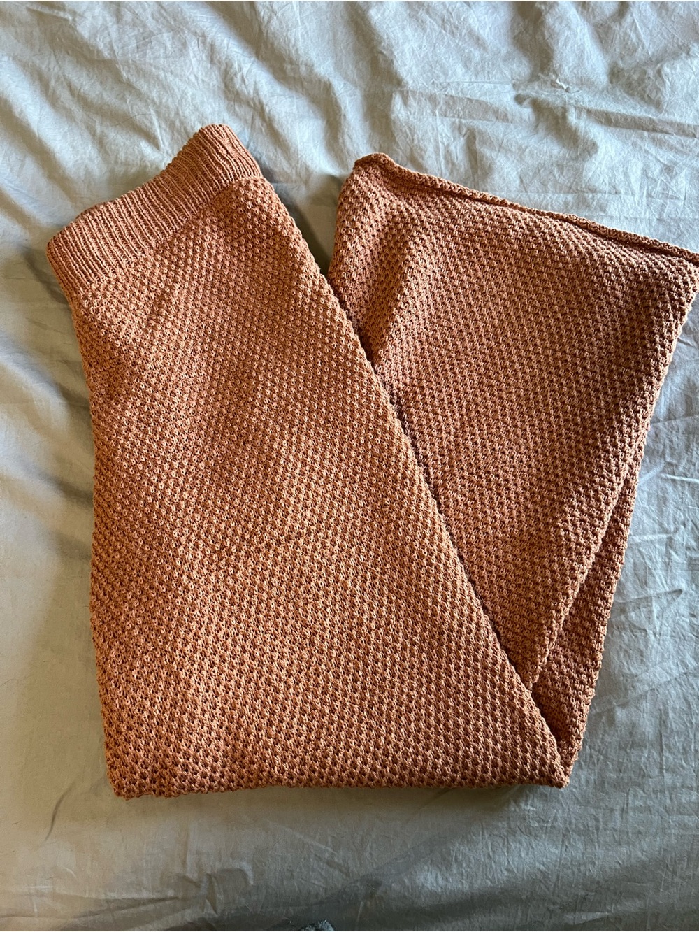 Cropped Knit Ankle Pants in Terracotta